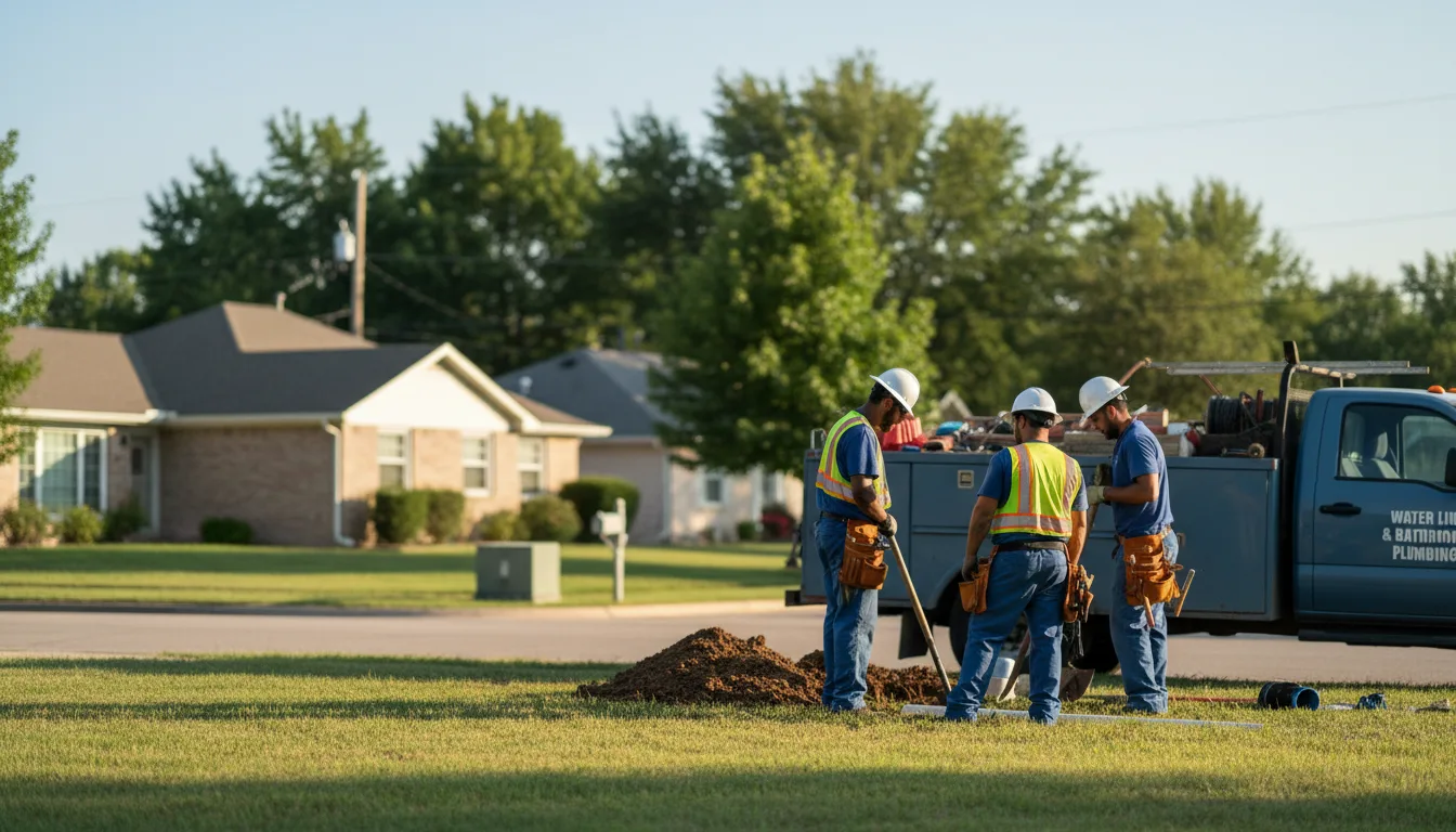 Residential water line and bathroom plumbing service in Brooklyn, IN